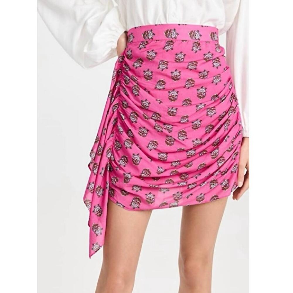 NWT RHODE Hannah Skirt in Marigold Flower/Hot Pink SZ S